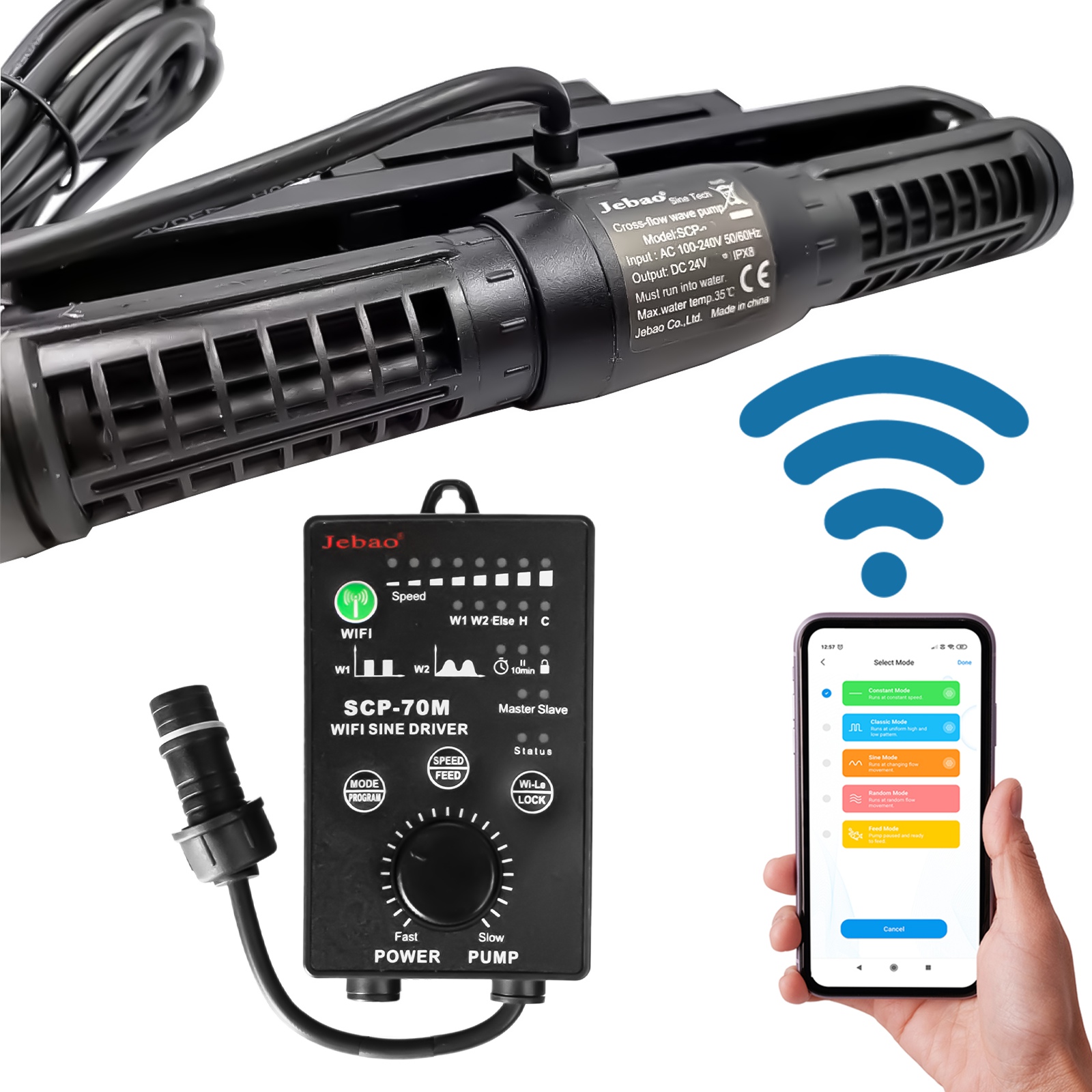 Jebao SCP-120M Cross-Flow Pump WiFi