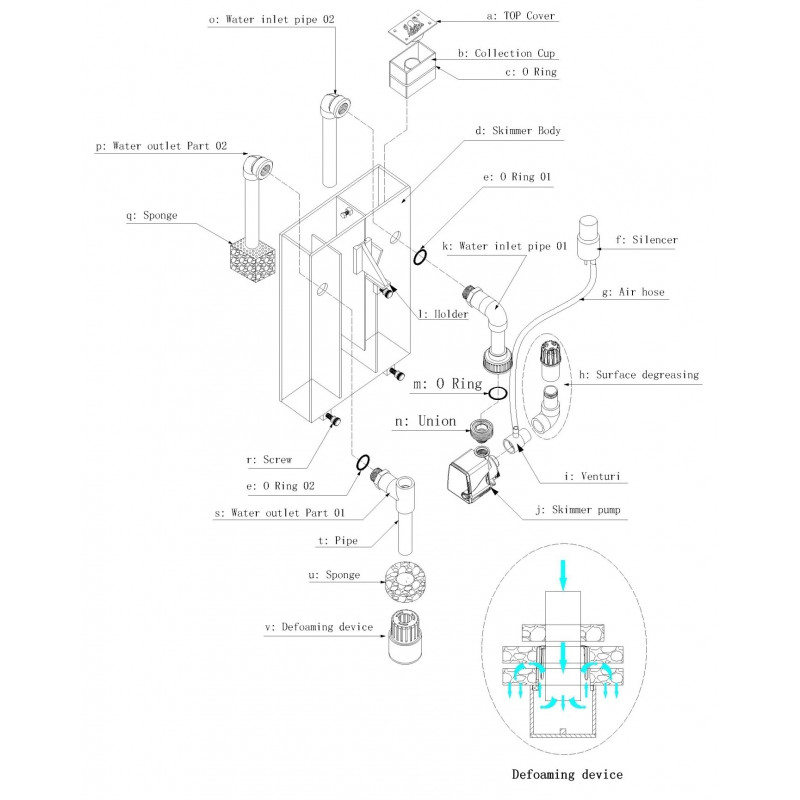 Octo Classic Protein Skimmer 100-HOB