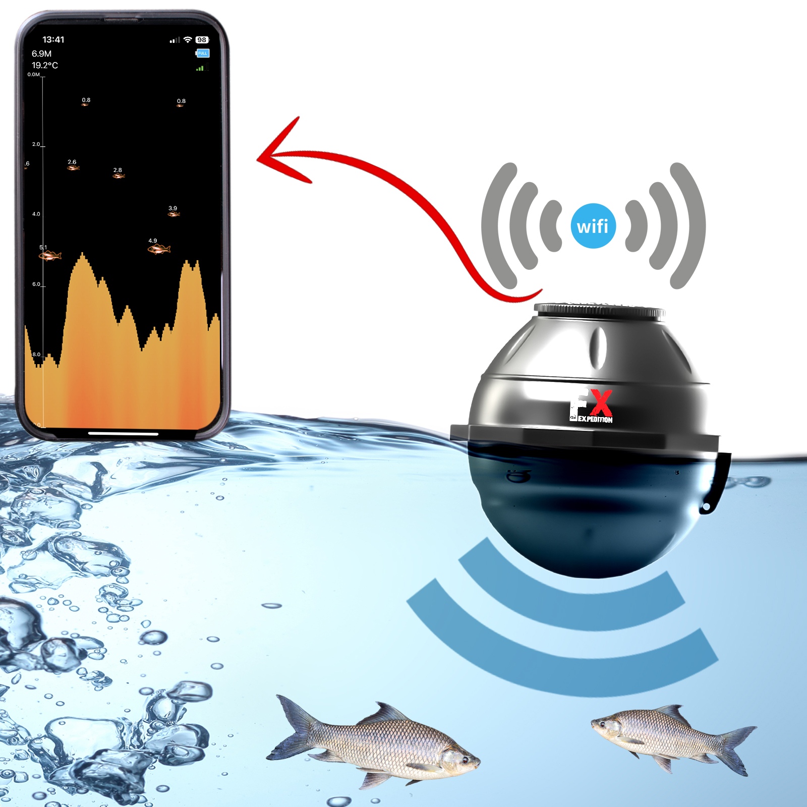 LakeSoniX - Wi-Fi sonarový vyhledávač ryb